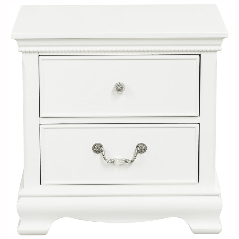 Table de chevet de chambre à coucher blanche, 5 tiroirs, faites de votre table de chevet blanche spéciale
