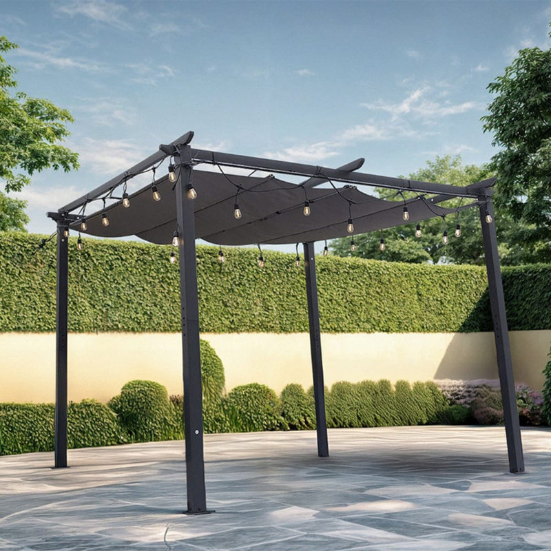3x3-outdoor Pergola With Led Lights, 3*3
