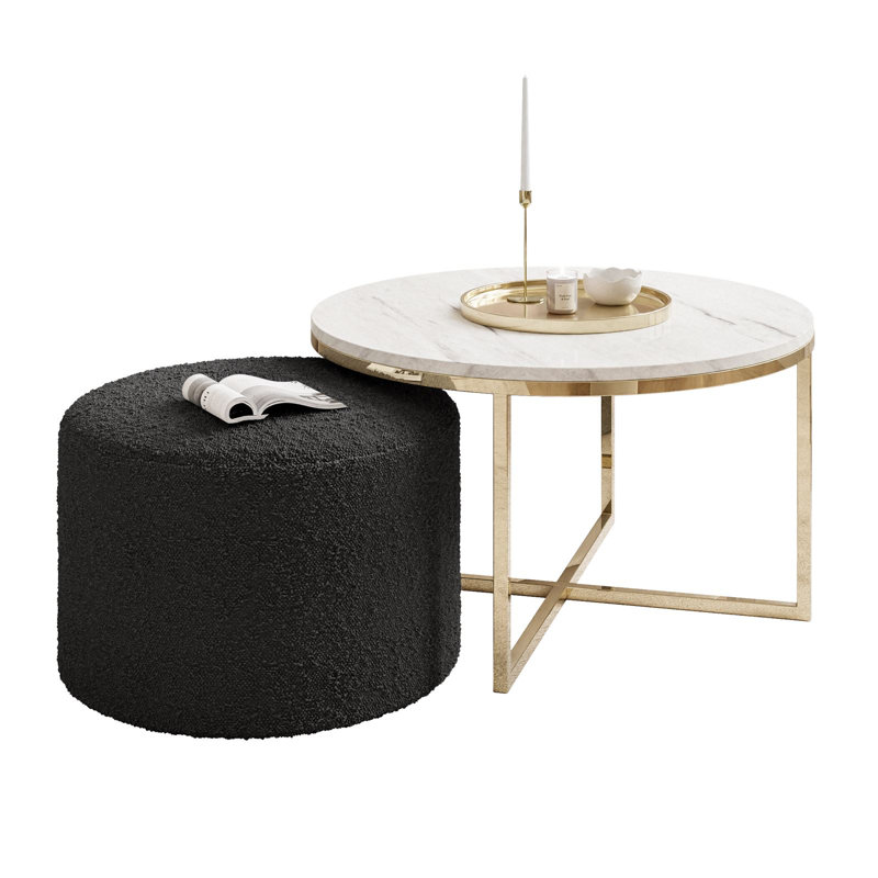 Kaulton Coffee Table, Gold chrome/Marble Levanto/Black, Marble colours