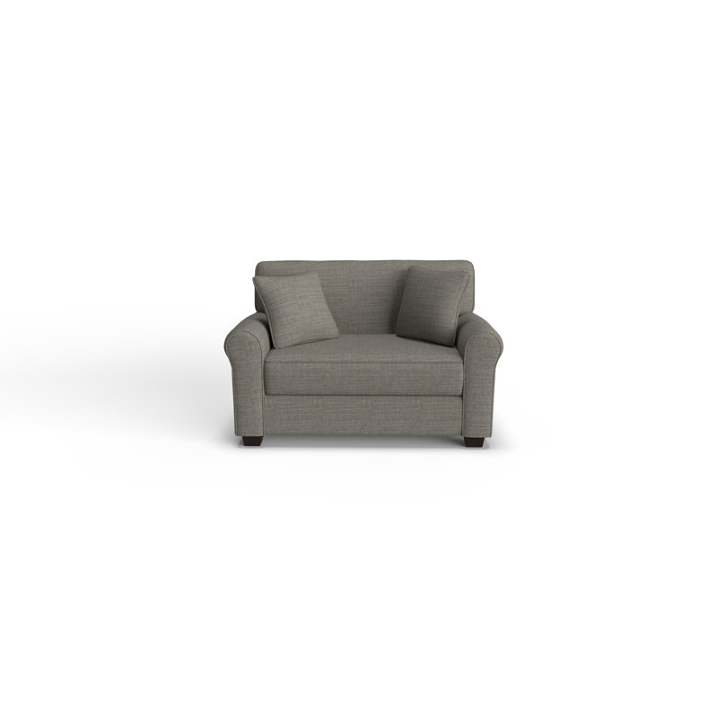 Shannon Upholstered 56'' Sleeper Sofa, Dark Walnut, Charcoal Gray