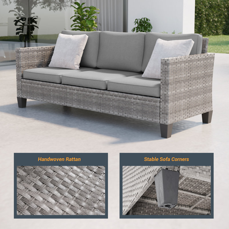 2 Patio ottomans for Outdoor, Grey
