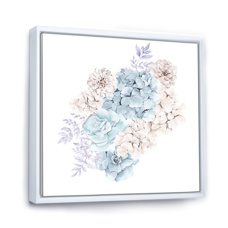 «Winter Bouquet In Pastel Flowers V», reproduction d'art sur toile traditionnelle, H 30 po x l 30 po x P 1 po