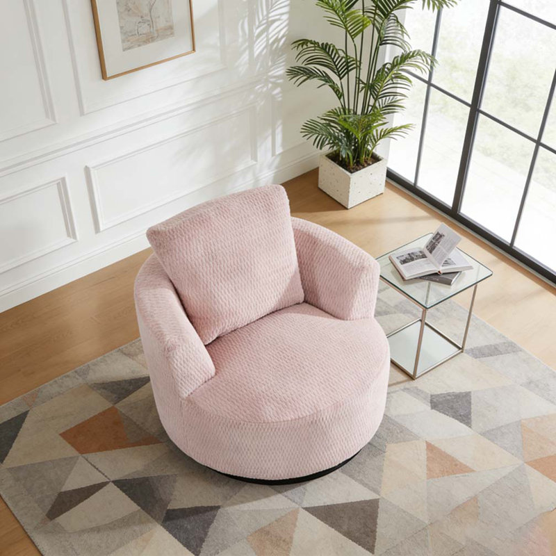 Fauteuil d'appoint pivotant à 360 ° compressible, Rose