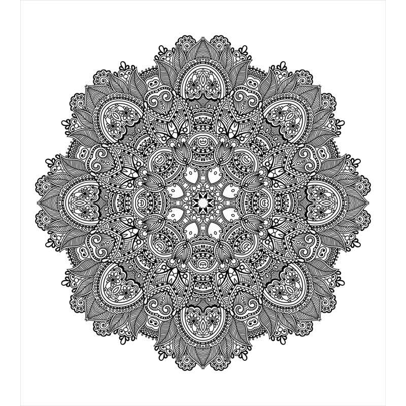Twin Black and White Mandala Pattern Duvet Cover Set