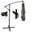 Parasol de terrasse rectangulaire 2X3m à énergie solaire à DEL avec parasol imperméable à 6 côtes avec manivelle et base en croix pour terrasse de jardin