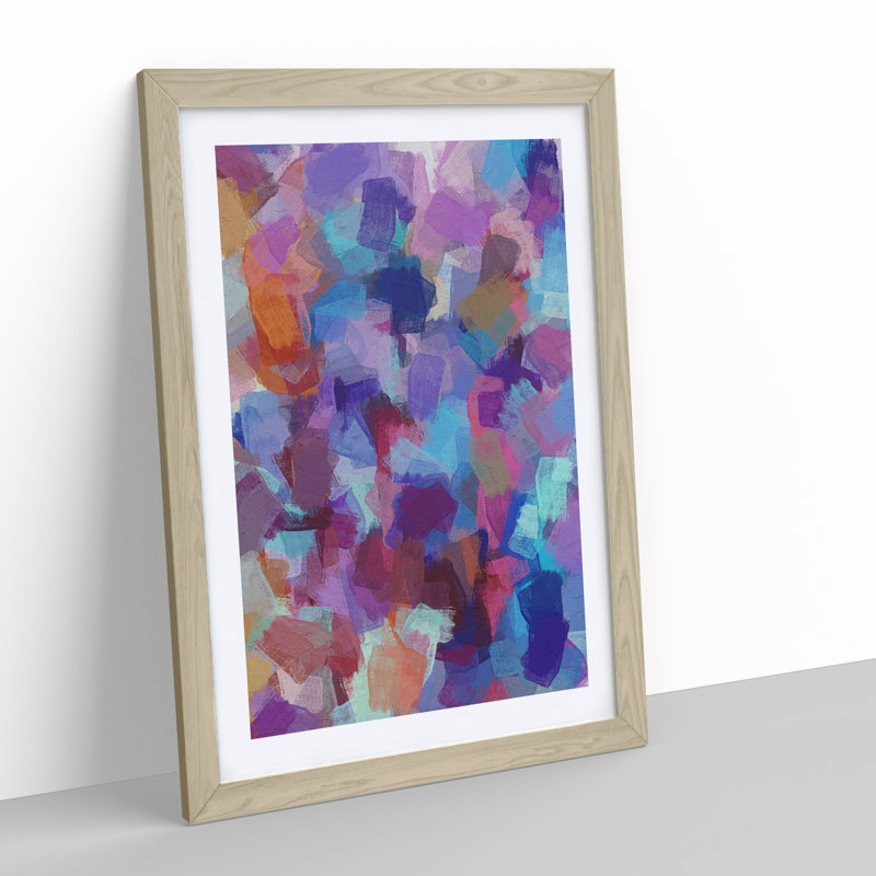 Celestial Abstract - Wall Art, 66cm H x 48cm W x 2cm D, Oak Framed, White