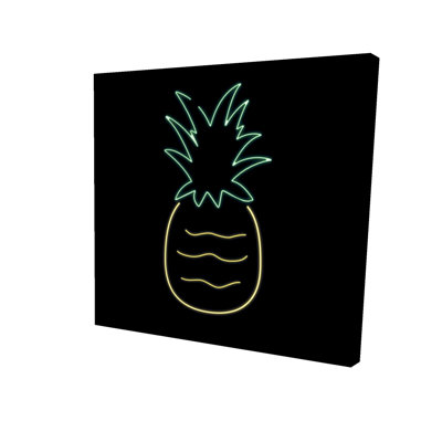 Neon Pineapple Canvas | Exotic Home Decor | Food Gastronomy