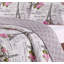 Ensemble de courtepointe réversible en microfibre ivoire / rose Farrah-1130238818