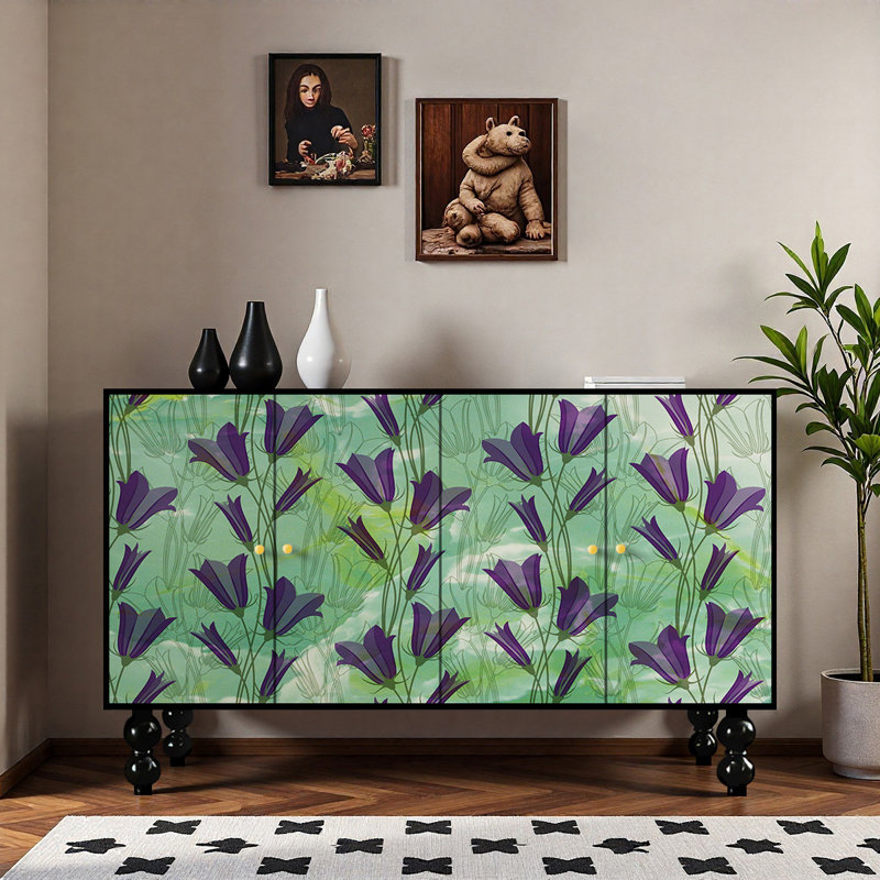 Aesthetic multifunction four doors sideboard