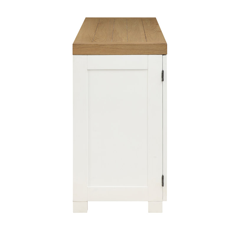 Magnolia Two-Tone White and Oak Farmhouse Sideboard with LED Light