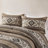5 Piece Stripe Herringbone Comforter Set With Throw Pillows Brown
