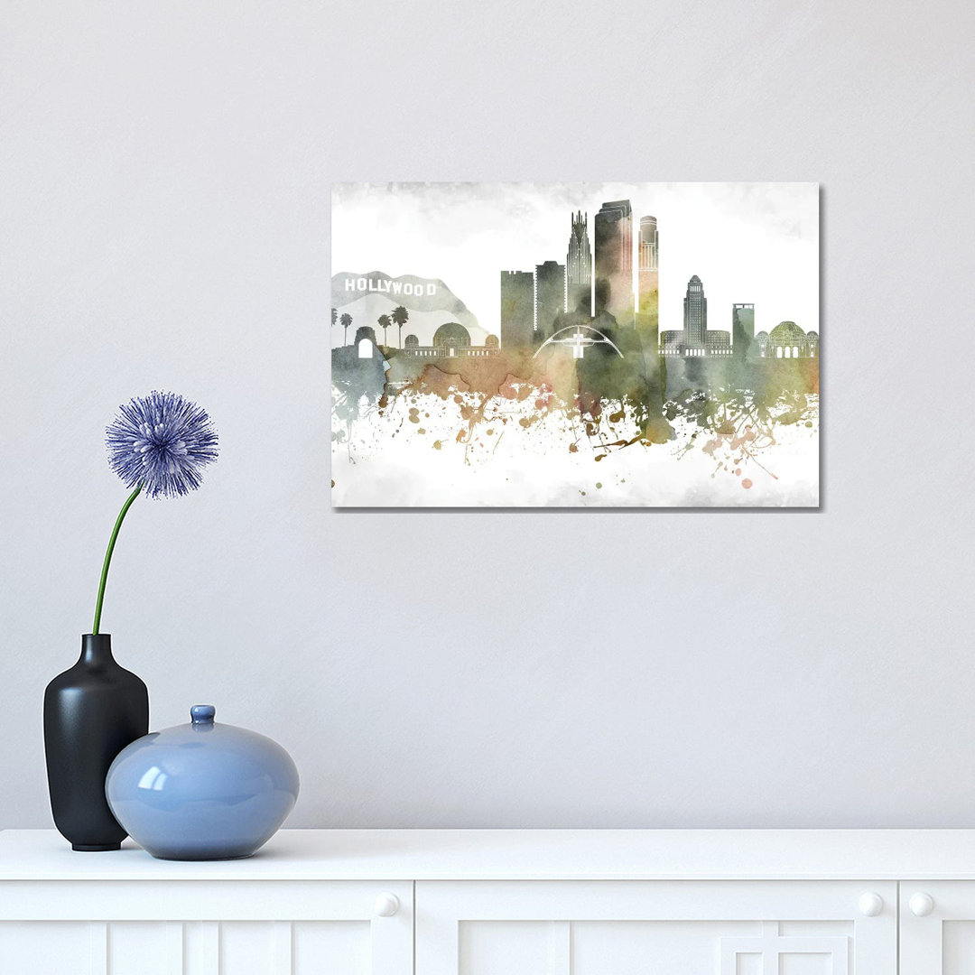 Los Angeles Skyline by WallDecorAddict - Wrapped Canvas Print