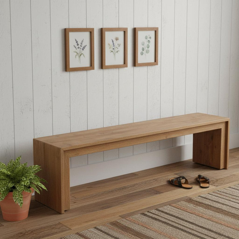 Kazia Rectangular Recycled Wooden Bench
