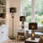 Louann 63'' Traditional Floor Lamp With Black Mesh Shade And Smoked Ambe Night Light