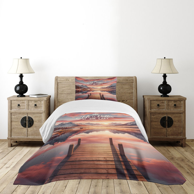 Polyester Coverlet, Twin Coverlet / Bedspread + 1 Standard Sham