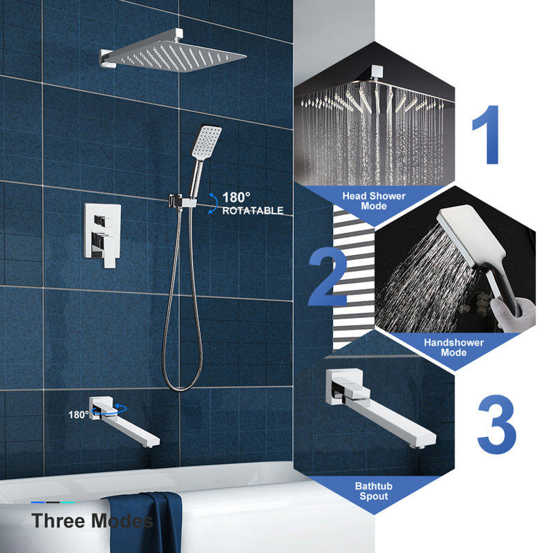 All-In-One Kit with Rough in-Valve, Chrome