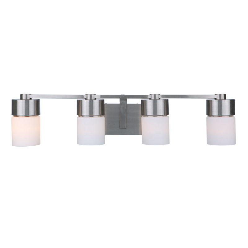 Éclairage pour salle de bain 4 lumières Amarissa, Nickel poli brossé