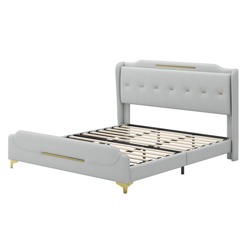 Lit pour chambre à coucher, Gris, Très grand
