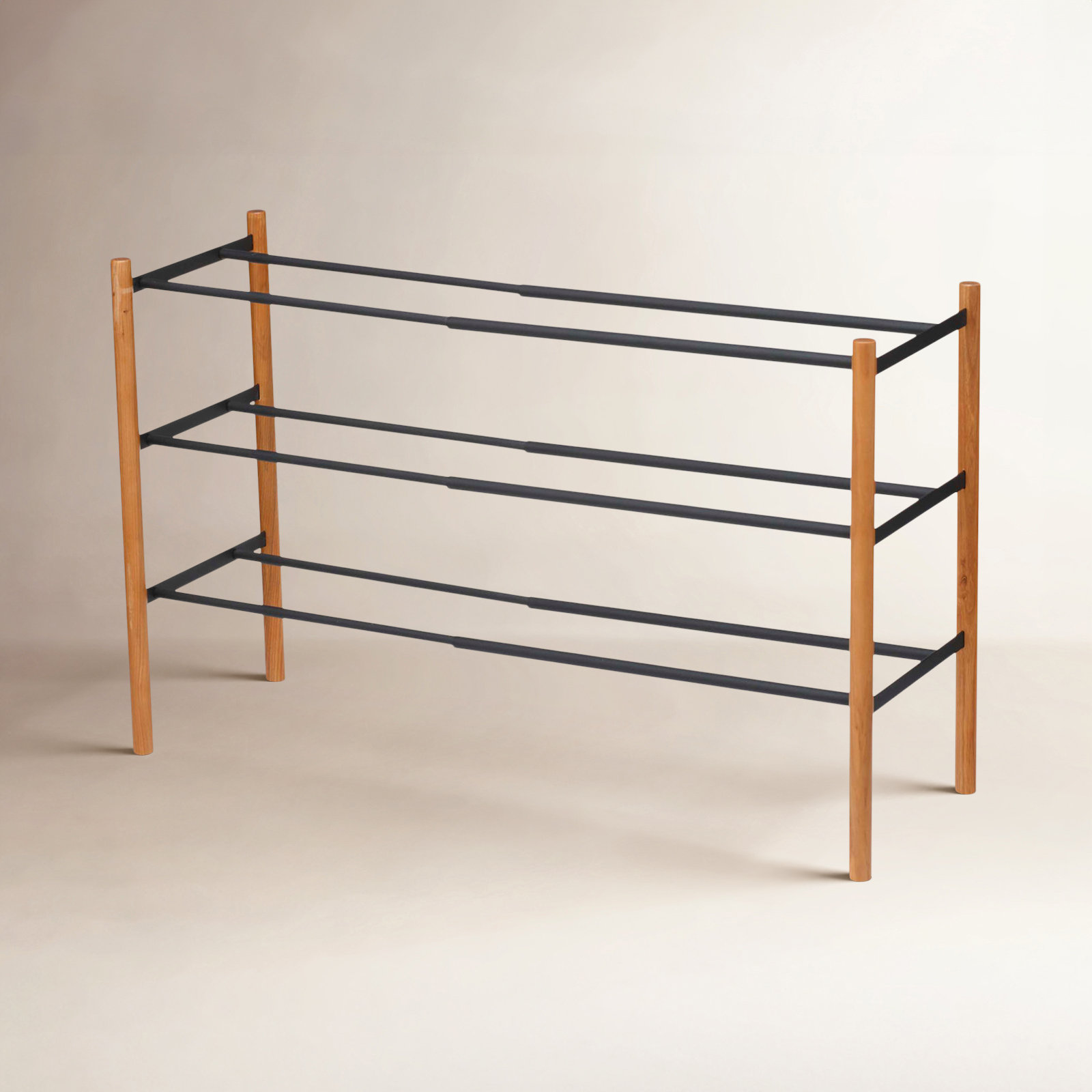 Yamazaki Home 3-Tier Shoe Rack, Black