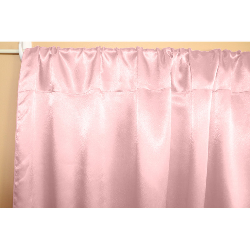 Panneau de rideau semi-transparent en polyester Dafni, Rose, L 58 po x L 84 po