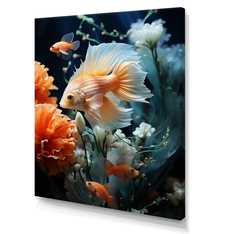 Coral Butterflyfish Aquamarine Adventure II sur impression sur toile, Toile tendue, 32" H x 16" W