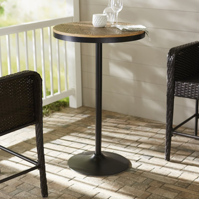 Chambord Round Solid Wood Top Metal Base Dining Table