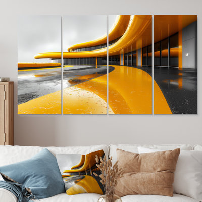 «Yellow Grey Turbocharged Thrills», ensemble d'art sur toile