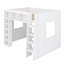Lit mezzanine en bois avec armoires de rangement et tablettes-358501114