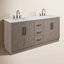 Meuble-lavabo de comptoir en marbre blanc Carrara de 72 po Overt Surf-1644600984