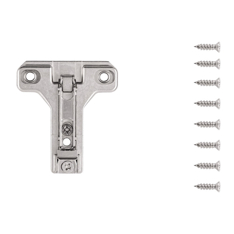 Concealed Self-Closing Hinges  Face Frame Self-Close Mounting Plate - Polished Nickel - Cabinet Door Hinges (Set of 10), 10
