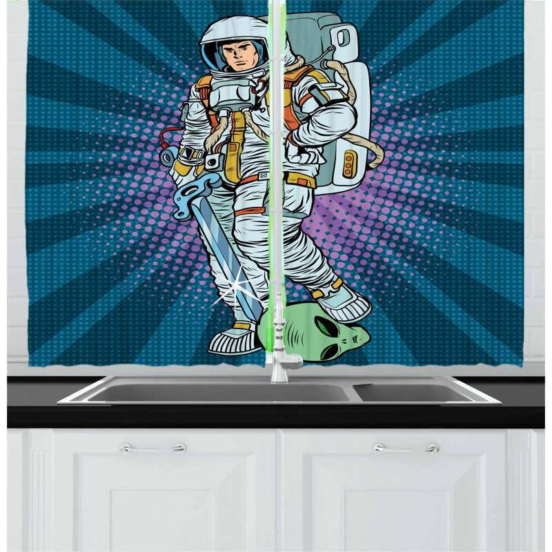No Theme Pointed Kitchen Curtain