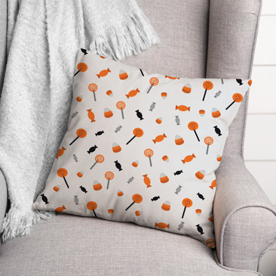  Halloween Candy Square Pillow Cover & Insert