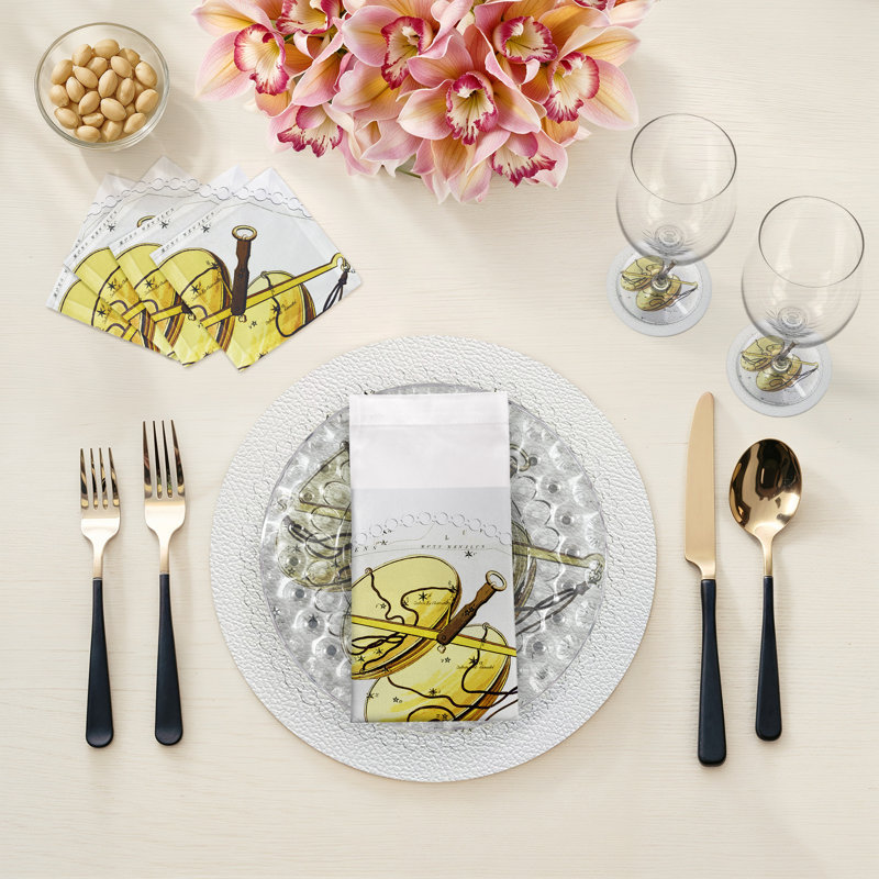 Zodiac Libra Vegan Leather Round Pebble Placemat, White