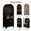 Armoire de cuisine, armoire de ferme arquée avec porte en verre, tablettes réglables et tiroir caché-928439015