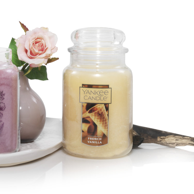 French Vanilla Scented Jar Candle, 22 oz Large Jar