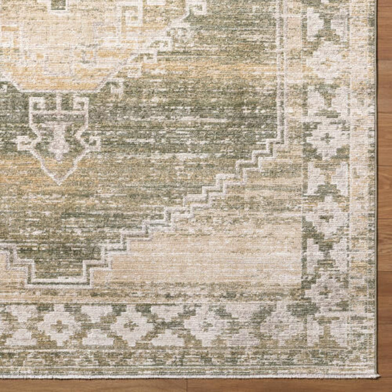 Tapis d'intérieur tissé à la machine Fifth Avenue, Rectangle 7 pi 10 po x 10 pi 2 po, Blanc / brun clair / gris / vert