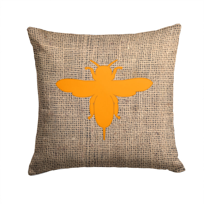 Coussin intérieur / extérieur Bee Bee, Orange, H 14 po x l 14 po x P 4 po