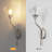 Dimmable Metal Wall Sconces with Petal Shaped Glass Shade-1870849107