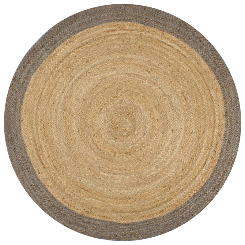 Charlotte Natural/Grey Rug, Round 90cm