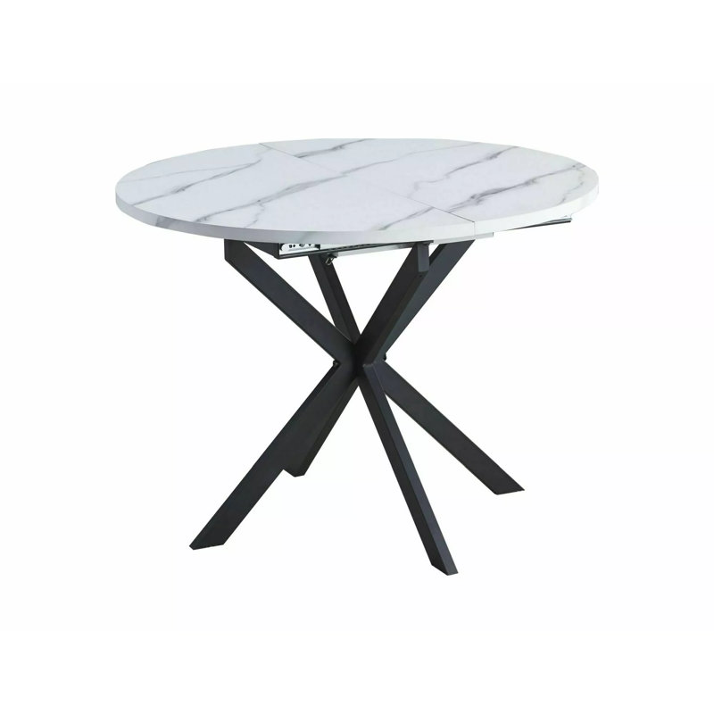 Lattingtown Round Metal Base Dining Table, White
