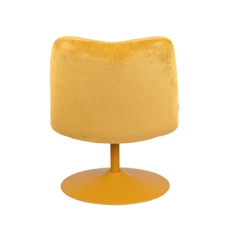 Bubba Swivel Lounge Chair, Yellow, Yellow Polyester Blend