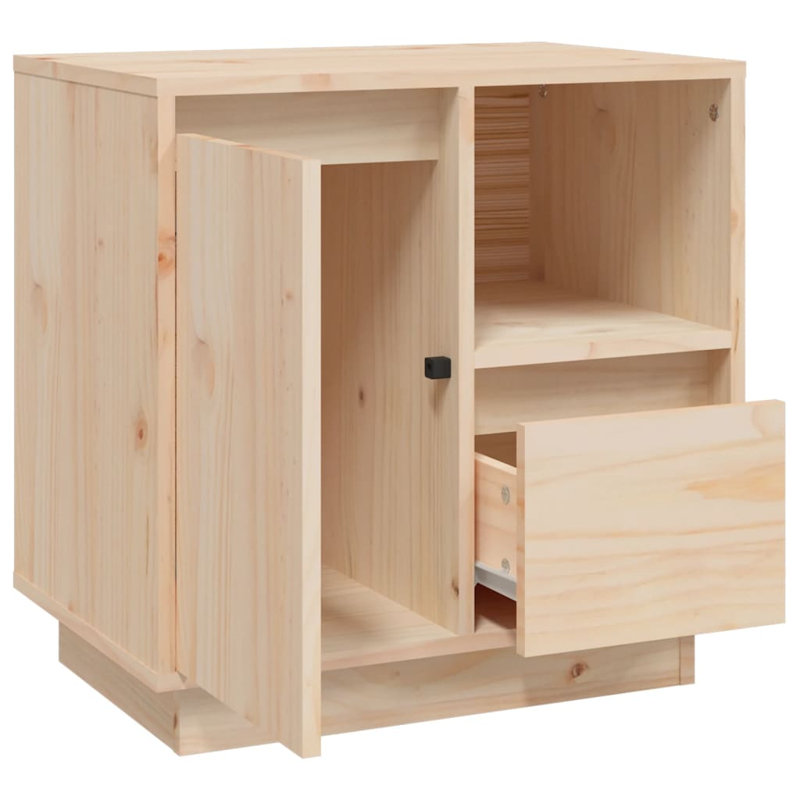 Lakeyla 50cm W Solid Wood Bedside Table, Natural