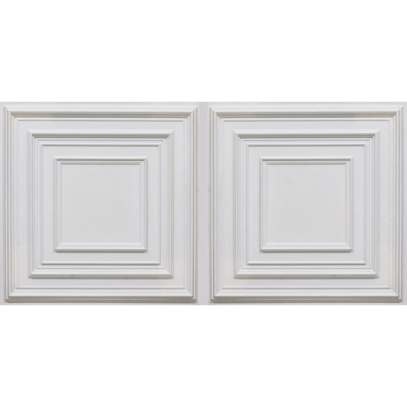 Schoolhouse Ft. Tuile de plafond à poser ou à coller, Blanc mat, L 24 po x L 48 po