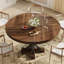 Table de salle à manger ronde de style campagnard de 119 cm (47 po) pour 4 à 6 personnes, avec dessus en bois épais, pieds en métal et base centrale élargie pour la cuisine-2140762110