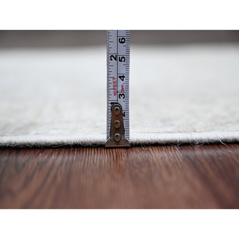 Tapis gris moyen 2 pi 3 po x 29 pi 4 po Peshawar avec motif Heriz, laine de haute montagne, noué à la main, colorants végétaux, tissage dense, tapis XL