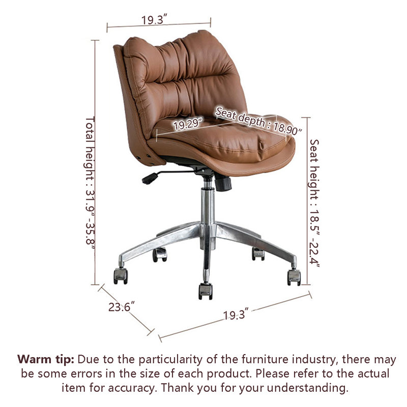 Chaise d'appoint contemporaine en cuir avec hauteur réglable