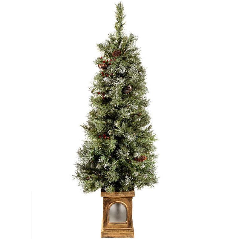 3.94' H Lighted Artificial Spruce Christmas Tree