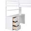 Lit mezzanine blanc avec tiroirs, bureau et garde-robe blanc fonctionnel Maximisez la fonctionnalité de l'espace. Cadre en bois massif. Aucun sommier tapissier requis. Capacité de poids de 600 lb.
