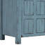 Armoire de salle de bain Retro Blue 36 po, lavabo en céramique, bois massif et matériau, aspect vieilli, charnières à fermeture en douceur, organisateur de meuble-lavabo intérieur spacieux en bleu, construction, poignées cachées, caractéristique,