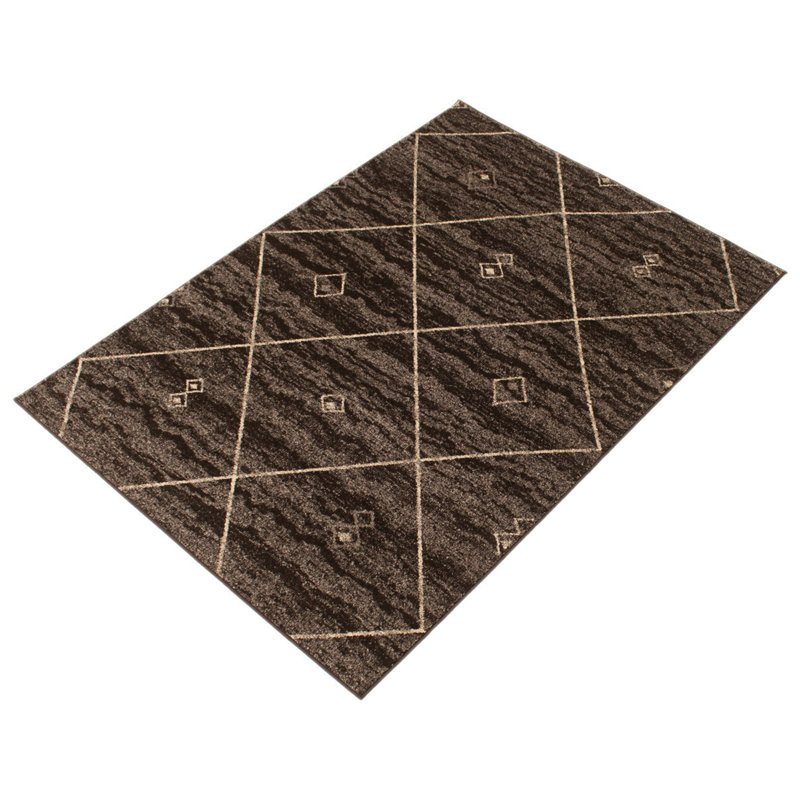 Tapis brun à motif géométrique Winslow, Rectangle 6 pi 7 po x 9 pi 6 po